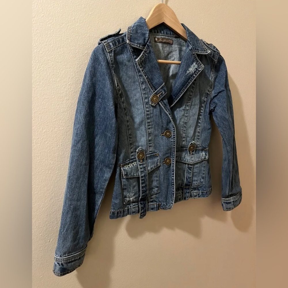 LA Girls Women’s Denim Jeans Blue Jacket Size 15 - Picture 2 of 12